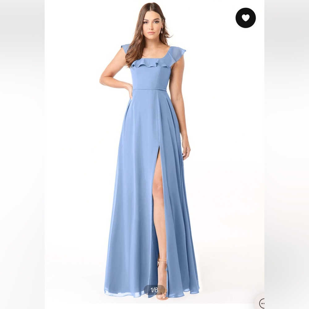 Azazie Jinny Bridesmaids Dress Steel Blue